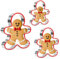 3 PCS Gingerbread Man Cookie Cutters Set, Gingerbread Man Biscut Cutters Set Stainless Steel Christmas Cookie Cutters with Red Environmental PVC Edge Biscuit Cutter Pastry Cutter