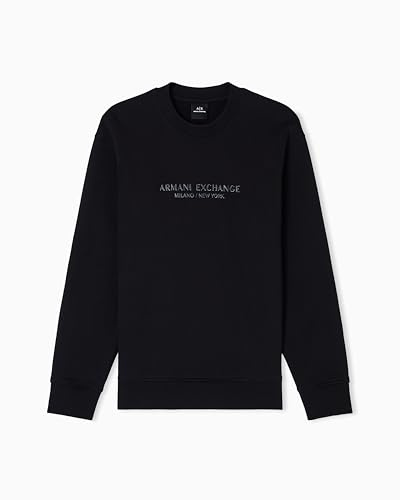 Armani Exchange Herren Long Sleeve, Front Tone On Tone Logo Sweatshirt