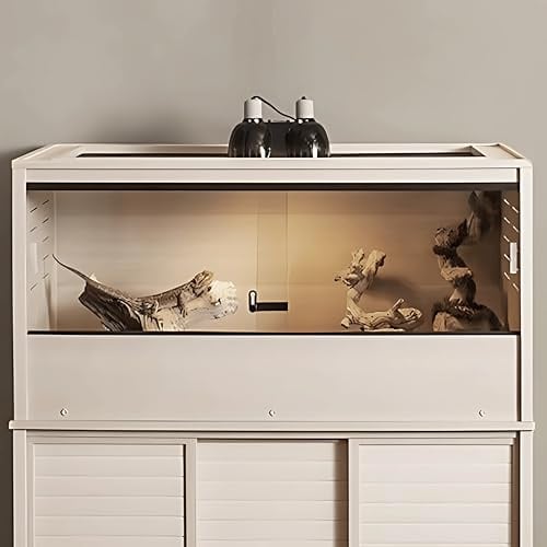 Großes Terrarium für Reptilien und andere Kleintiere Mojave, 122 x 61 x 58 cm, dekorativ für den Innenbereich (hellbraun)
