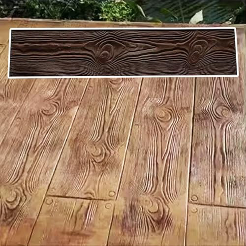 sjdoPulse Old Wood Grain Texture Concrete Stamp Mat,120 X 25 Cm Rectangular Concrete Mold Wood Plank Texture,Decorative Concrete Cement Imprint Stamping Pads (3PCS)