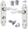 Betley Butterfly Epsom Door Handle Chrome Scroll Lever Privacy Internal Latch Bathroom Handle with Hinges and Latch Set 170mm x 40 mm Modern Home & Office Wooden Doors