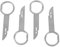 CD Radio Stereo Headunit Removal Release Extraction 4pcs Key Set, Double Single Din 6000 6006 Cdc for Ford Mondeo, Transit, Focus, Fiesta