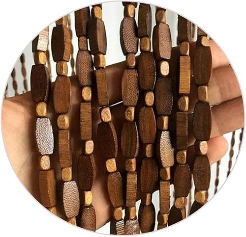 Holzperlenvorhänge für die Tür, Trenntür-Perlenvorhang, Fliegengitter, handgefertigt, gewebt, Wandbehang, Heimdekoration, Trennwand, Vintage-Kaffee, B 23,6 x L 63 (1 Paneele)