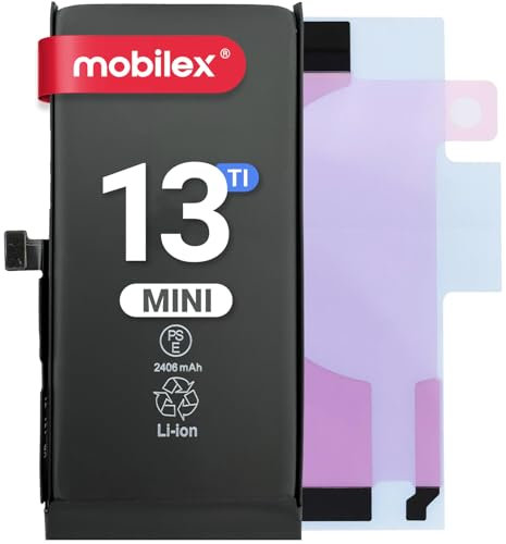MOBILEX® Batería para iPhone 13 Mini | Chip TI | 2406mAh - OEM | Interna Repuesto con Adhesivo | Capacidad Original