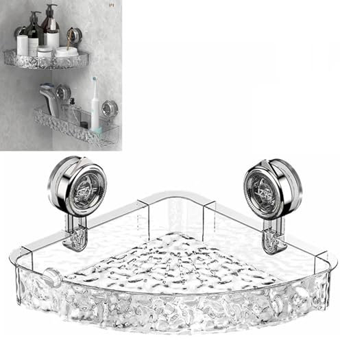 Generisch Wellpappe Saugnapfhalter, Gletschermuster Saugnapfregal, Kein Bohren Badezimmer Wandregal, Eckregal Wandmontage für Dusche Küche (A)