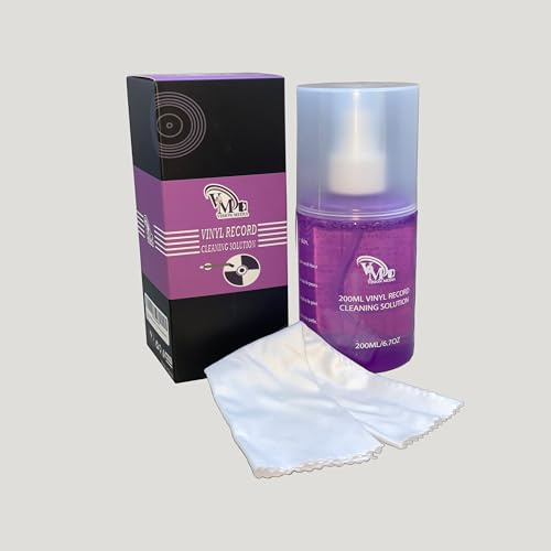 Vision Media® Vinyl Record Cleaner Solution | 200ml (8oz) Antistatic LP Record Cleaning Fluid Spray Bottle with Supersoft Microfibre Cleaning Cloth | Removes Dirt, Dust & Fingerprints