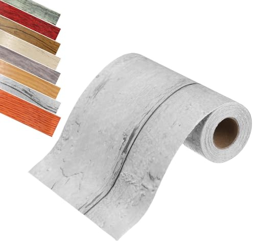 QUARKZMAN Holzoptik Klebeband, 12 cm x 10 m Selbstklebend Holzmaserung Reparaturband, Realistische Möbelkantenband, Wasserdicht, für Wand, Tür, Sockelleisten Böden, Möbel Hellgrau