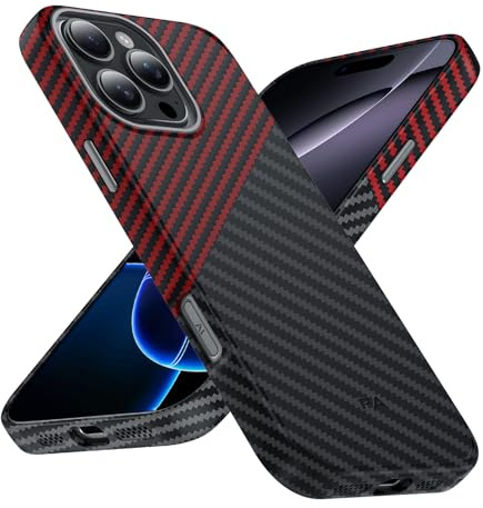 Phoneaura MagCase Deluxe Carbon Hülle für iPhone 14 PRO kompatibel mit MAGSAFE I Carbonhülle iPhone 14 PRO I Schutzhülle I Case I Hülle I Handyhülle (Carbon Optik +2 Schutzgläser +1 Kameraglas)