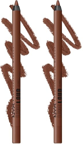 NYX Professional Makeup Lipliner, Mattes Finish, Kuss- und farbecht sowie wischfest, Langanhaltend, Line Loud, 7 No Equivalent (Packung mit 2)