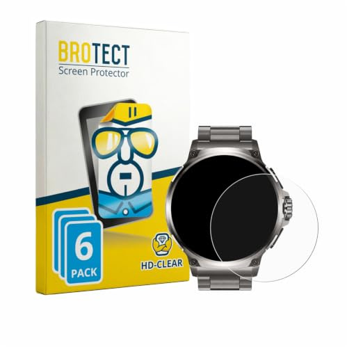 BROTECT Schutzfolie für Fosmet Smartwatch 1.92 | 6 Stück Transparenter Displayschutz Made in Germany Klare Displayschutz-Folie Clear Einfache Montage Case-Friendly