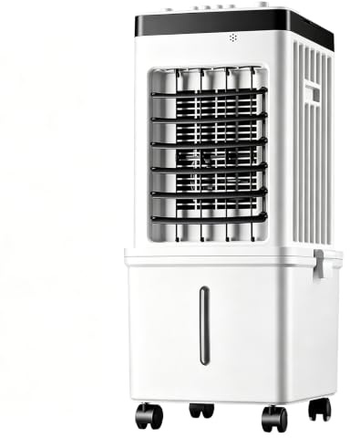 Enfriador Evaporativo Portátil, Enfriador de Pantano con Depósito de Agua Extraíble de 10 L, Aire Acondicionado Sin Ventana Oscilante de 3 Velocidades para Habitación, Dormitorio y Oficina