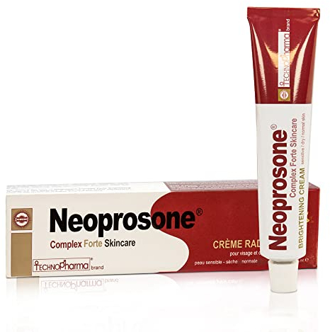 Neoprosone Crema Schiarente Macchie Viso - 50ml / 1.7 fl oz - Antimacchia, Crema Viso per Pigmentazione, Illuminante, Depigmentante, per Viso, Corpo, Mani, Collo, Piedi