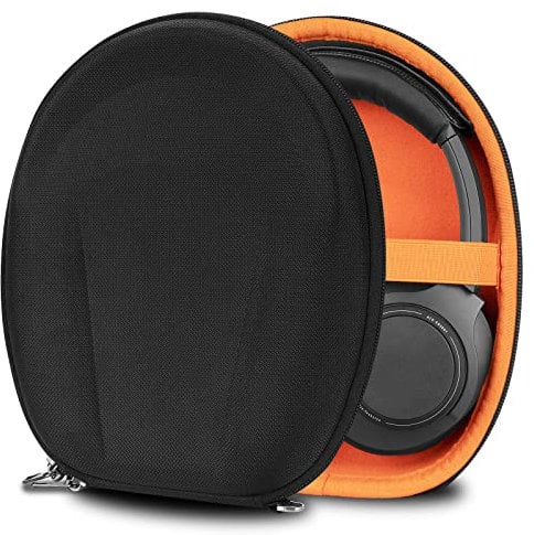 Geekria Shield Headphones Case Compatible with Audio-Technica ATH-ANC7B, ATH-ANC27X, ATH-ANC27, ATH-ANC9, ATH-SR30BT, Replacement Hard Shell Travel Carrying Bag with Cable Storage (Black)