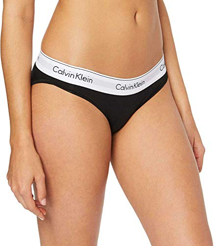 Calvin Klein Femme Slip Bikini Coton Stretch, Noir (Black), XL