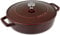 STAUB Gusseisen Bräter, Chistera Tropfenstruktur im Deckel für optimale Befeuchtung/Aromaregen, Rund 24 cm, 2,5 L, Für alle Herdarten geeignet inkl. Induktion & Backofen, Grenadine Rot