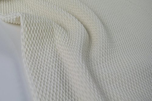 StoffBook WOLLWEIß STRETCH DOUBLEFACE WOLLE CLOQUE BLASENKREPP STOFF STOFFE, D180