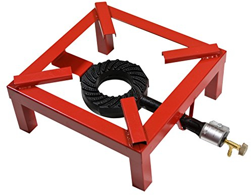 Pavi 40 x 40 cm – Réchaud à gaz « extra » cadre en fer tubulaire verni. Brûleur en fonte. Avec robinet de réglage.