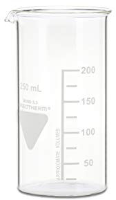 neoLab - Vaso de precipitado con boquilla Kimax Boro 3.3, de cristal, 250 mL, Transparente (transparente)., 1