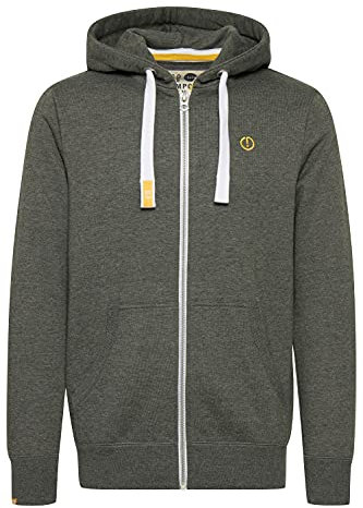 Solid SDBennZip Herren Sweatjacke Kapuzenjacke Hoodie mit Kapuze Reißverschluss Kordelzug Label-Details Baumwollmischung Regular fit, Größe:M, Farbe:Climb Ivy Melange (8785)