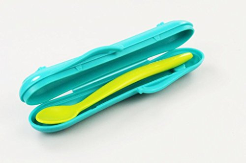 TUPPERWARE Kinder Soft-Fütterlöffel türkis-limette TupperCare Löffel mit Box
