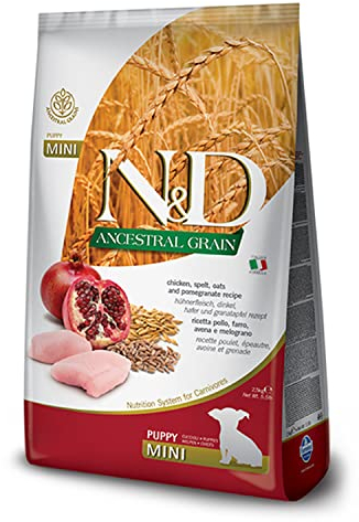Farmina N&D ANCESTRAL Grain Pellets Hundefutter (Trockenfutter, mit hochwertigen Vitaminen und natürliche Antioxidantien, ohne Mais, Zutaten: Huhn, Dinkel, Hafer und Granatapfel, Portionsgröße: 7 kg)
