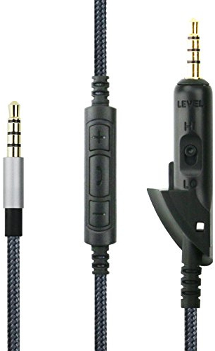 Cavo audio di ricambio con microfono in linea e controllo volume, compatibile con cuffie Bose QC15 QuietComfort 15, cavo audio compatibile con Samsung Galaxy/Huawei/Android