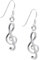 Silverly Frauen 925 Sterling Silber Notenschlüssel Musik Note Ohrhänger Ohrringe
