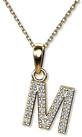 LILLY MARIE Personalisierte Buchstaben Halskette Mit Funkelndem Anhänger Aus 333 Gold