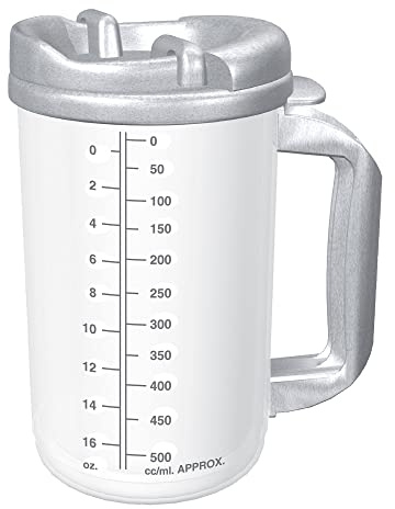 Drinking Mug, 20 oz. Clear Cup/Granite Lid Plastic Reusable, TM-20 - Sold by: Pack of One