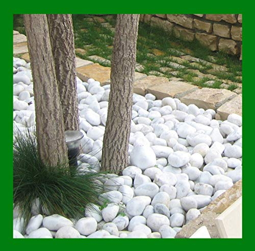 Seat Flor SRL® Caillots de marbre blanc Carrara (sac 25 kg) diamètre 40-60, pierre blanche pour jardin