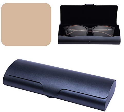 Philley Brillenetui Aluminium Ultraleichtes Hartschalenetui für Kurzsichtige Brillen für Damen & Herren(Diefes Blau)