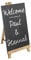 Argon Tableware Easel Stand & Slate Board Set - Pack of 1 - Wooden Easel Display Stand Poster Holder and Natural Slate Sign for Wedding Plans, Welcome Board, Art Posters