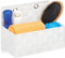 Relaxdays Aufbewahrungskorb hängend, Organizer im Bad, Flur, Schlafzimmer, Hängeaufbewahrung HxBxT 20 x 25 x 15 cm, weiß, Kunststoff, Eisen, 20 x 25 x 16,5 cm