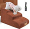 Masthome Dog Steps for Bed Sofa, 3-Step Dog Stairs with Washable Cover, Non-slip High Density Foam Dog Ladder for Small Dogs Cats, 57 x 40 x 40cm