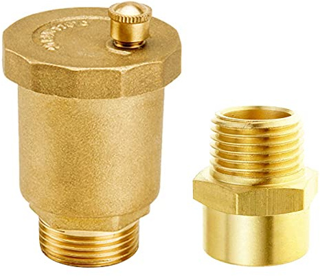 Joywayus Brass Automatic Float Valve Kit 1/2G Air Bleeder Release Vent Valve & 1/2G Female × 1/2NPT Male Pipe Fitting Connector Adapter