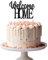 Welcome Home Tortenaufsatz, Glitzerkarton, Partyzubehör, Partydekoration, Kuchendekoration, Schwarz