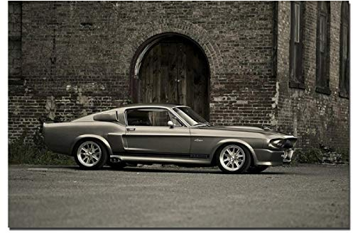 juou Drucke auf Leinwand Retro Vintage Ford Mustang Shelby GT500 Muskel Auto Poster Wandmalerei Wandkunst für Raum Wohnkultur 50x70cm Rahmenlos