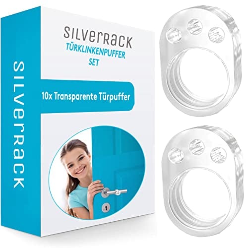 SilverRack® Juego de 10 topes de puerta transparentes para pared y puerta, protección perfecta para puerta y puerta de pared como tope de puerta para manijas de puertas y ventanas