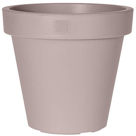 Spetebo Kunststoff Pflanzkübel XXL groß - 58 cm/beige - Blumenkübel rund für Außen und Innen - Garten Pflanztopf Blumentopf Pflanzgefäß Übertopf