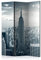 murando - Paravent Raumteiler Innen New York 135x172 cm 3-teilig Einseitig Raumtrenner Trennwand Holz Room Divider Mobiler Sichtschutz Spanische Wand Amerika Stadt Sonne USA Panorama d-C-0135-z-b
