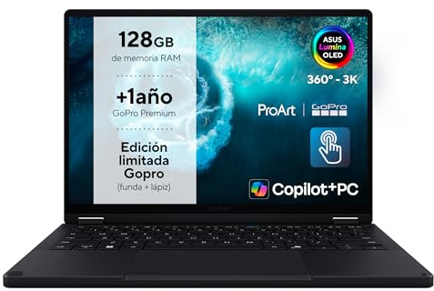 ASUS ProArt PX13 OLED HN7306EAC-LX084W Copilot+ PC Copilot+ PC - Ordenador Portátil 13.3 3K (AMD Ryzen Al MAX+ 395, 128GB RAM, 2TB SSD, Radeon 8060S, Windows 11 Home) Negro Nano - Tec. QWERTY ESP