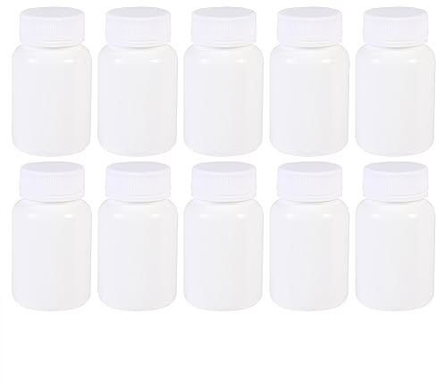 iplusmile Plastic Pill Bottles, Plastic Bottles Capsule Case Pill Tablet Holder Storage Container 60ml Reagent Bottle with Screw Cap for Liquid Powder Medicine Chemical Accessories