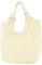 modamoda de T227 Damen Shopper Schultertasche Leder Large handmade in Italy, Farbe:Creme