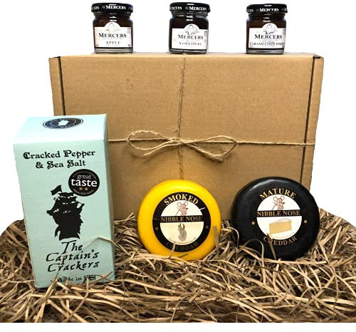 Cheese Hamper Gift Set Including Luxury Sourdough Crackers & Chutney Varieties For The Ultimate Cheese Lovers Gifts | British Gifts | Girls Night In