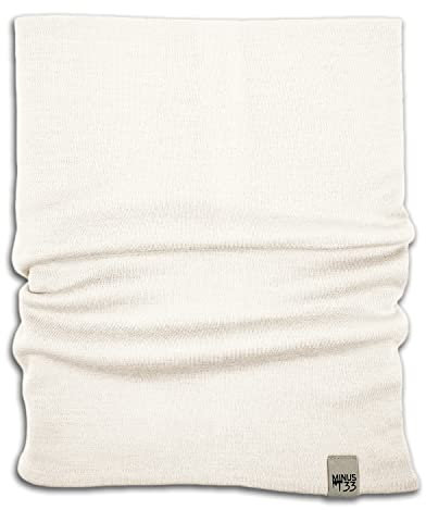 100% Merino Wool - Midweight Neck Gaiter - Skiing Neck Warmer - Winter Face Mask - Multipurpose Headwear - Natural Cream - Moisture Wicking Neck Wear