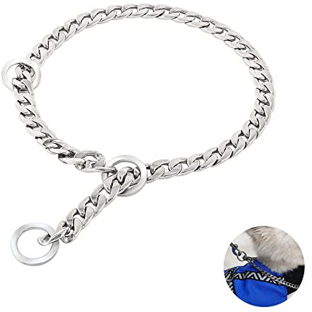 Collier pour Chien Solide Réglable et Durable Colliers Étrangleurs pour Chiens 304 Acier Inoxydable Métal Collier Dressage pour Chiens de Petite Medium Grande pour la Marche d’entraînement(S)