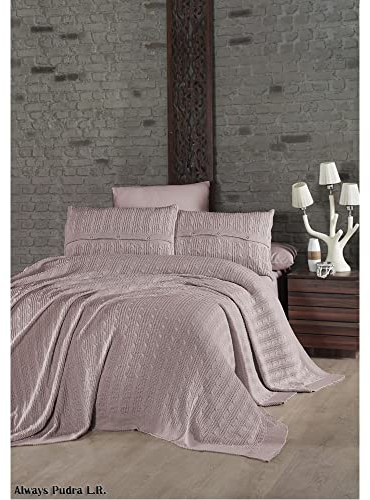 Luxura XXL Strickdecke&Tagesdecke&Kuscheldecke&Knitted Blanket 170x240cm,220x240cm (220 x 240 cm, Altrosa)