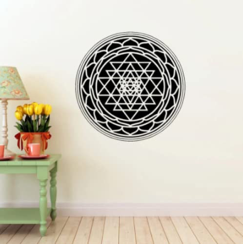Sri Yantra Mandala Wandtattoo Wand Raumdekor Kunst Vinyl Aufkleber Wandbild Yantra Logo Symbol Big Large Size Home Decor42x42cm