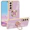 Custodia per Samsung Galaxy S21 5G Silicone Morbido Rosa, Design Lusso per Samsung S21 Cover con Anello Supporto Regolabile 360° Case Sottile Leggera (Viola)