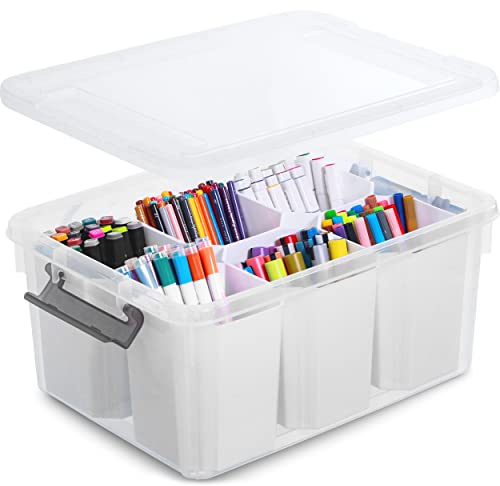 ITYLIFE CITYLIFE 17 QT Plastic Storage Bins Clear Storage Box with Lids Multipurpose Stackable Storage Containers for Organizing Tool, Craft, Crayon